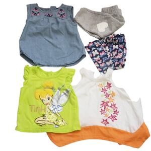 2 For $5 SALE Girl's Bundle Of Three Tops Two Pants Size 9 Months